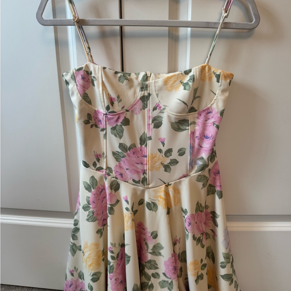 Zara Floral Spaghetti Strap Dress
